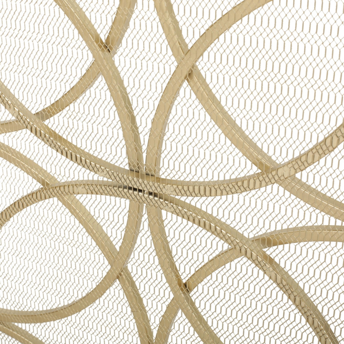 Streamdale Elegant Iron Fireplace Screen with Overlapping Circle Pattern