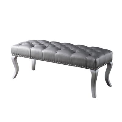 Streamdale Maxem Tufted FabricUpholstered Bench with Nailhead Trim