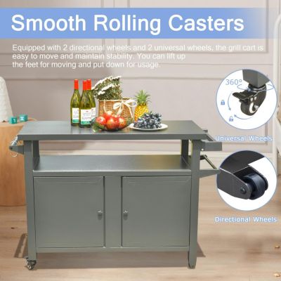 Premium Anti-Rust Outdoor Grill Cart with 83 Gallons of Storage