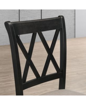 indvale Cross-Buck Wood 5-Piece Dining Set in Black