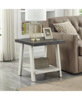 Charcoal & Beige 3-Piece Shelf Coffee Table Set