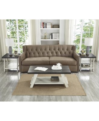 Charcoal & Beige 3-Piece Shelf Coffee Table Set