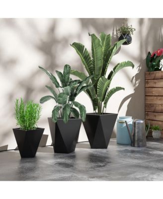 Geometric Outdoor Planters Stackable, Self-Draining, and Durable