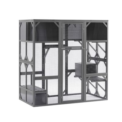 Streamdale Spacious Cat Enclosure with UV Roof and Multiple Platforms