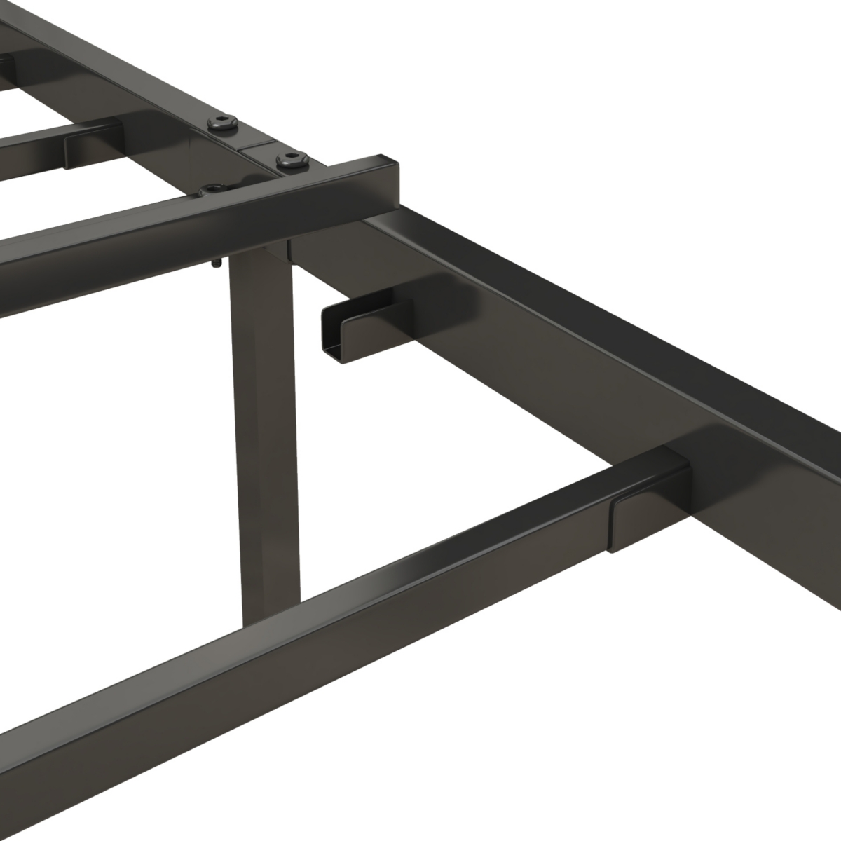 Simplie Fun Queen Size Bed Frame with Charging Station, Upholstered Headboard, Metal Platform, Grey