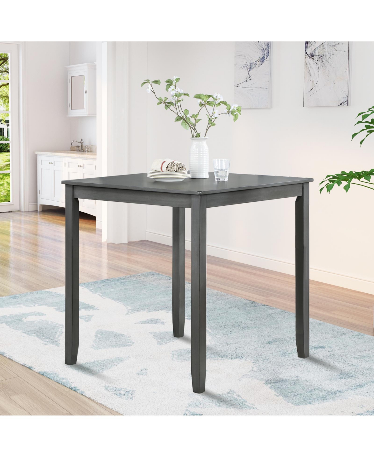 Elegant Solid Wood Counter Height Dining Table with Spacious Surface, Table Only