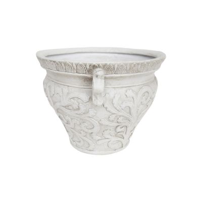 Streamdale Antique White Concrete Planter For Indoor/Outdoor Use