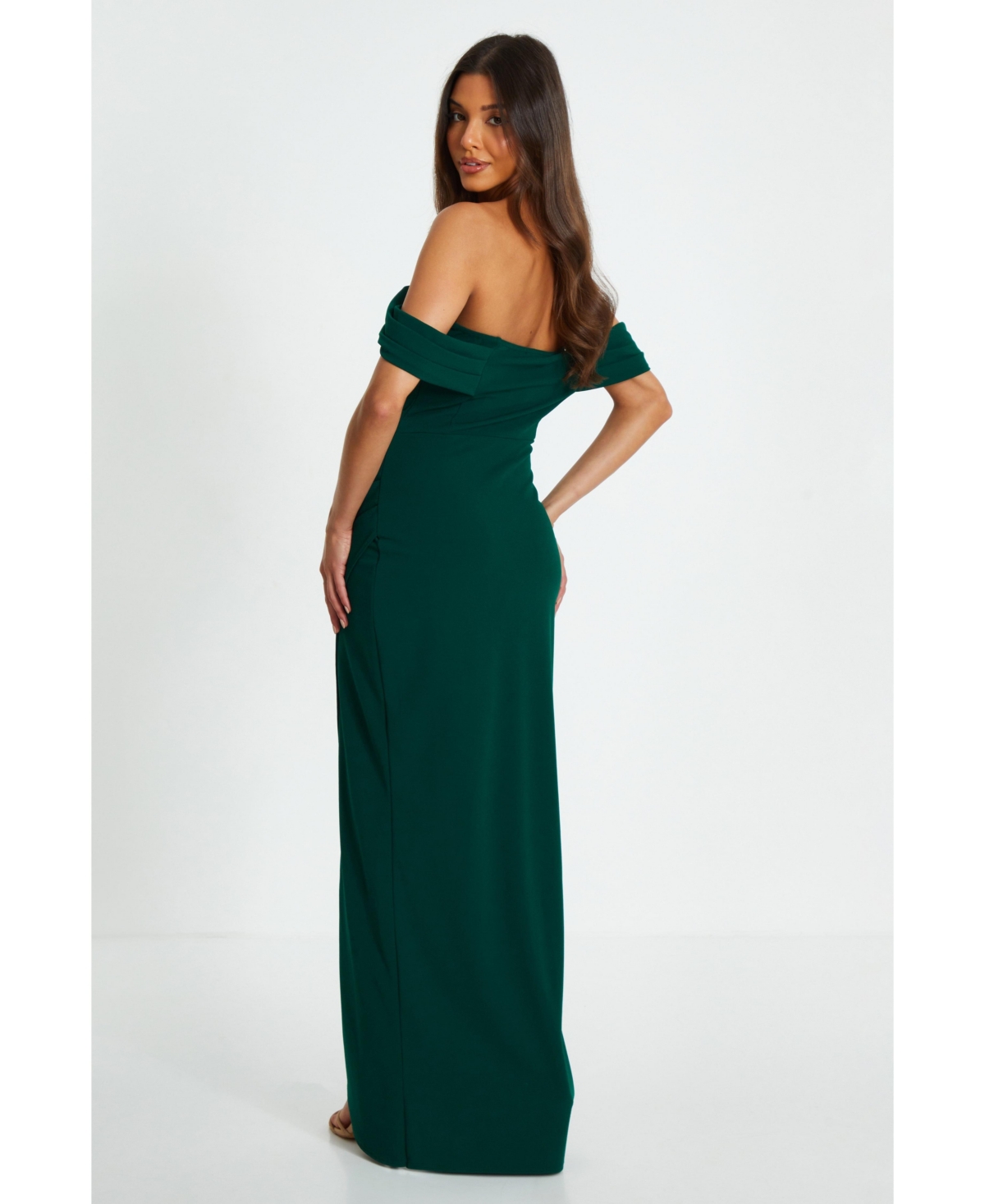 Quiz Women's Scuba Crepe Bardot Wrap Maxi Dress