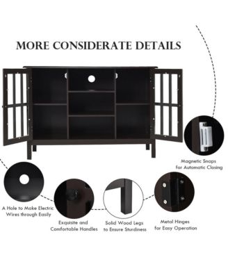 Wood TV Stand Entertainment Media Center Console for TV up to 50'' Brown
