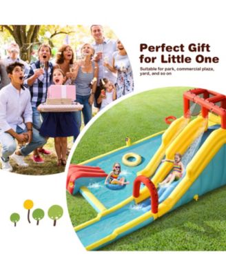 Inflatable Dual Slide Water Park Climbing Bouncer with 735W Air Blower