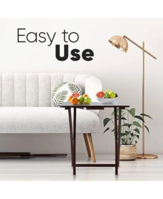 Folding TV Snack Tray Folding Table Desk Stand, Espresso Brown, Set of 2