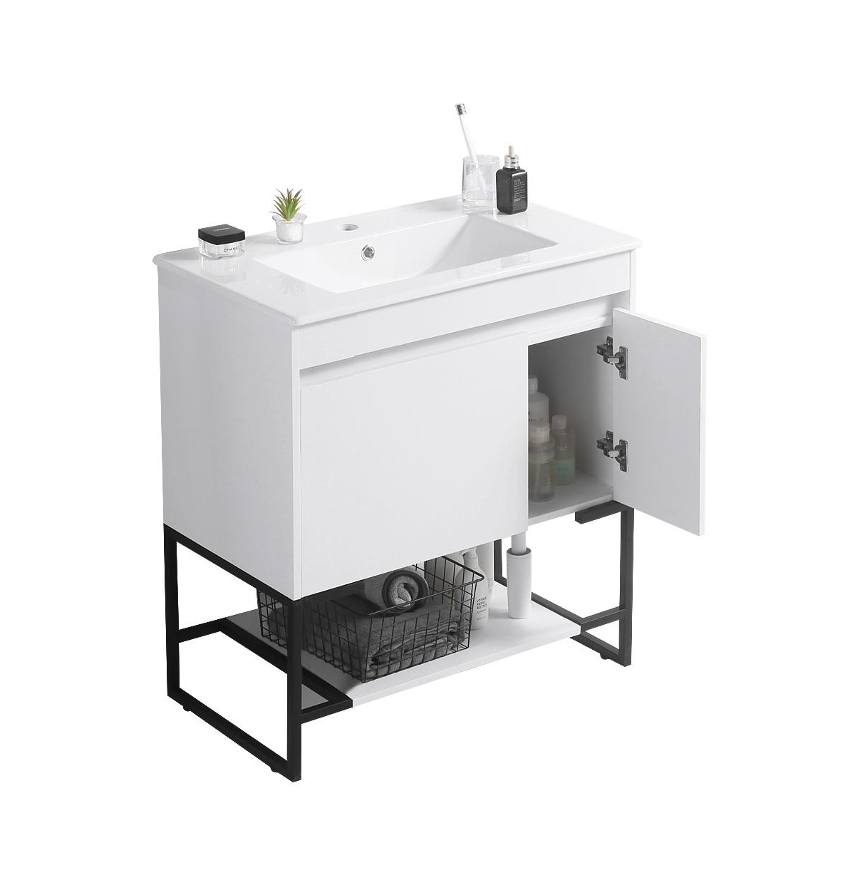 Streamdale Furniture Elegant Bathroom Vanity with Durable Plywood Base and Ceramic Sink