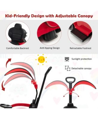 3-In-1 Kids Ride on Mercedes Benz G350 Push Car with Canopy