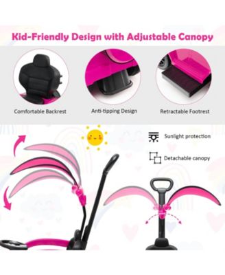 3-In-1 Kids Ride on Mercedes Benz G350 Push Car with Canopy