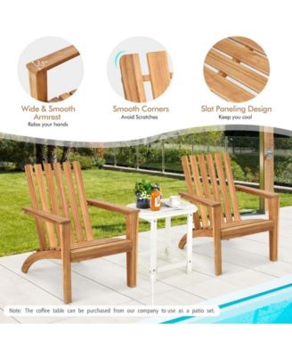 Outdoor Patio Acacia Wood Adirondack Lounge Armchair
