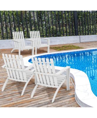 Outdoor Patio Acacia Wood Adirondack Lounge Armchair