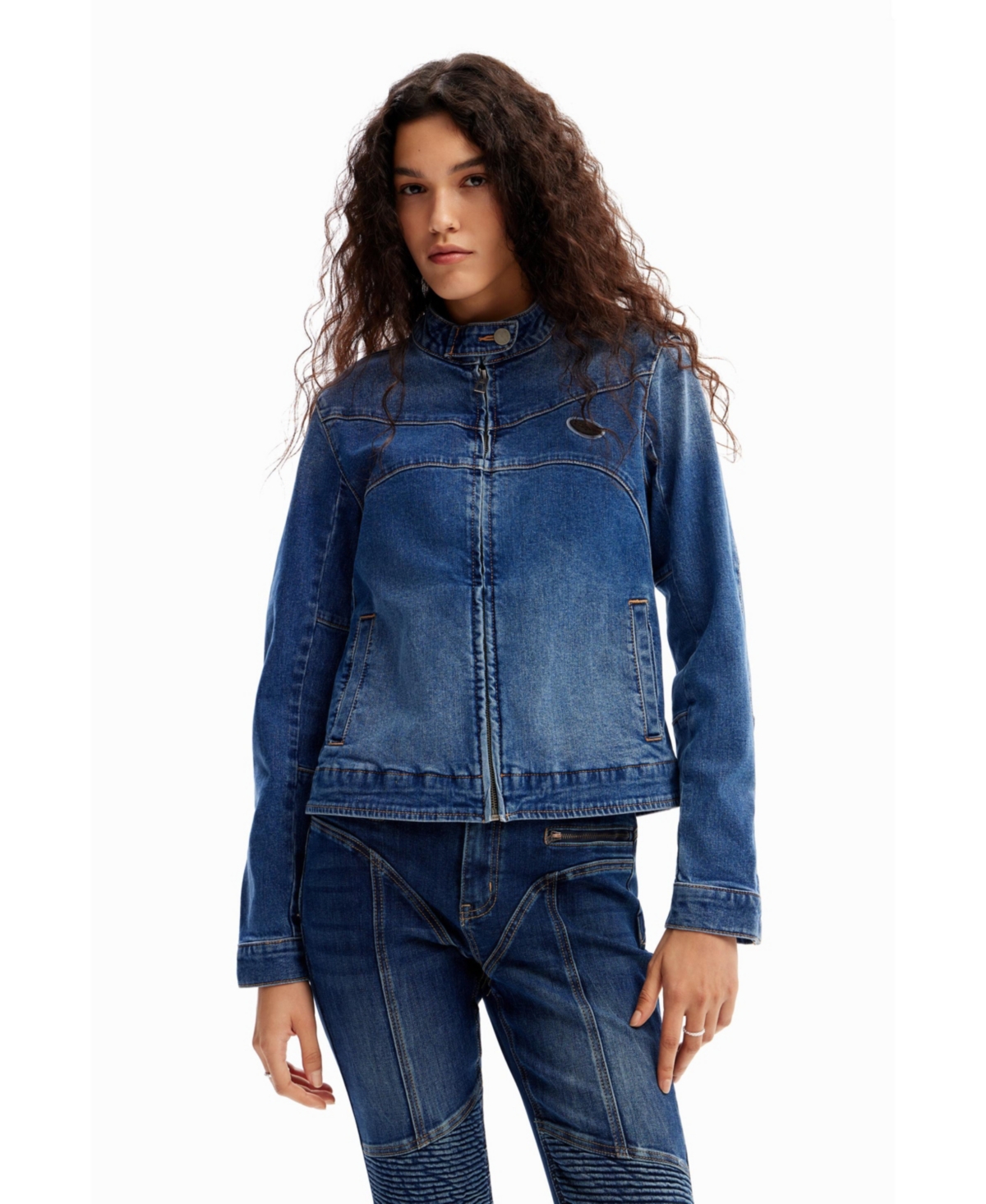 Desigual Women's Denim biker jacket