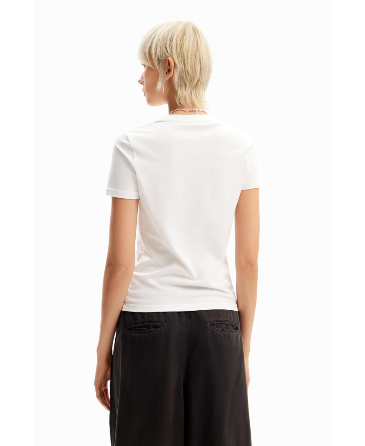 Desigual Women's Rhinestone imagotype T-shirt