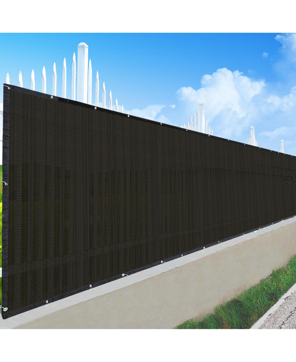 Yescom 25x4 ft Mesh Privacy Fence Screen 180 gsm Hdpe Windscreen Sunshade Cover 2 Packs