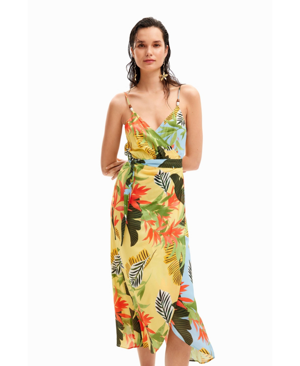 Desigual Women's Tropical Wrap Midi Dress