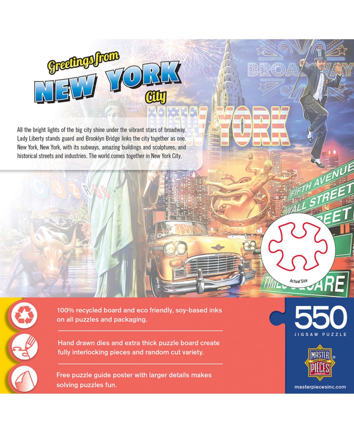Masterpieces Greetings From New York City - 550 Piece Jigsaw Puzzle