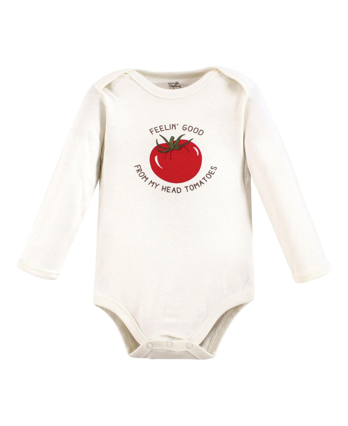 Touched by Nature Baby Boys Organic Cotton Long-Sleeve Bodysuits, Months - Happy veggies