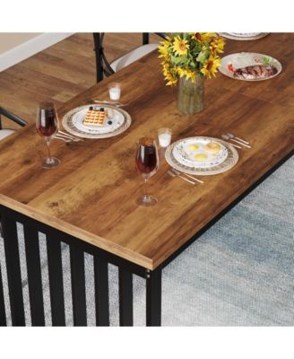 6.56 ft Conference Table, Large Rectangle Meeting Seminar Table, Industrial Long Business Table for 6-8 People (without Chair)