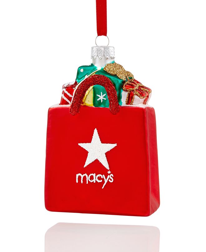 Holiday Lane Macy's Shopping Bag with Presents Ornament, Created for