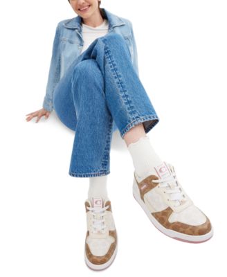 COACH Women's C201 Multi Signature Lace-Up Sneakers - Macy's