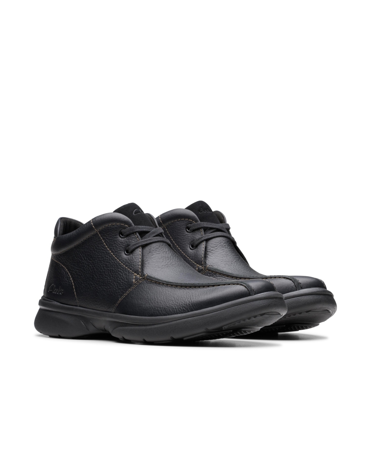 Clarks Bradley Up Leather Boot In Dark Brown Leather