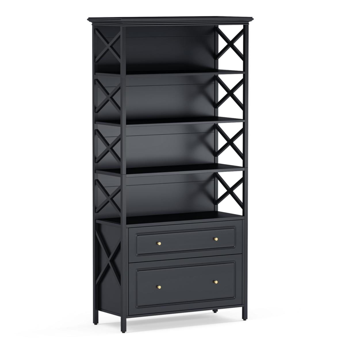 Tribesigns 2 Drawer File Cabinet Filing Cabinet with Shelves Tall Vertical Filling Cabinet for Letter/Legal/A4 Size File, Printer Stand with Storage