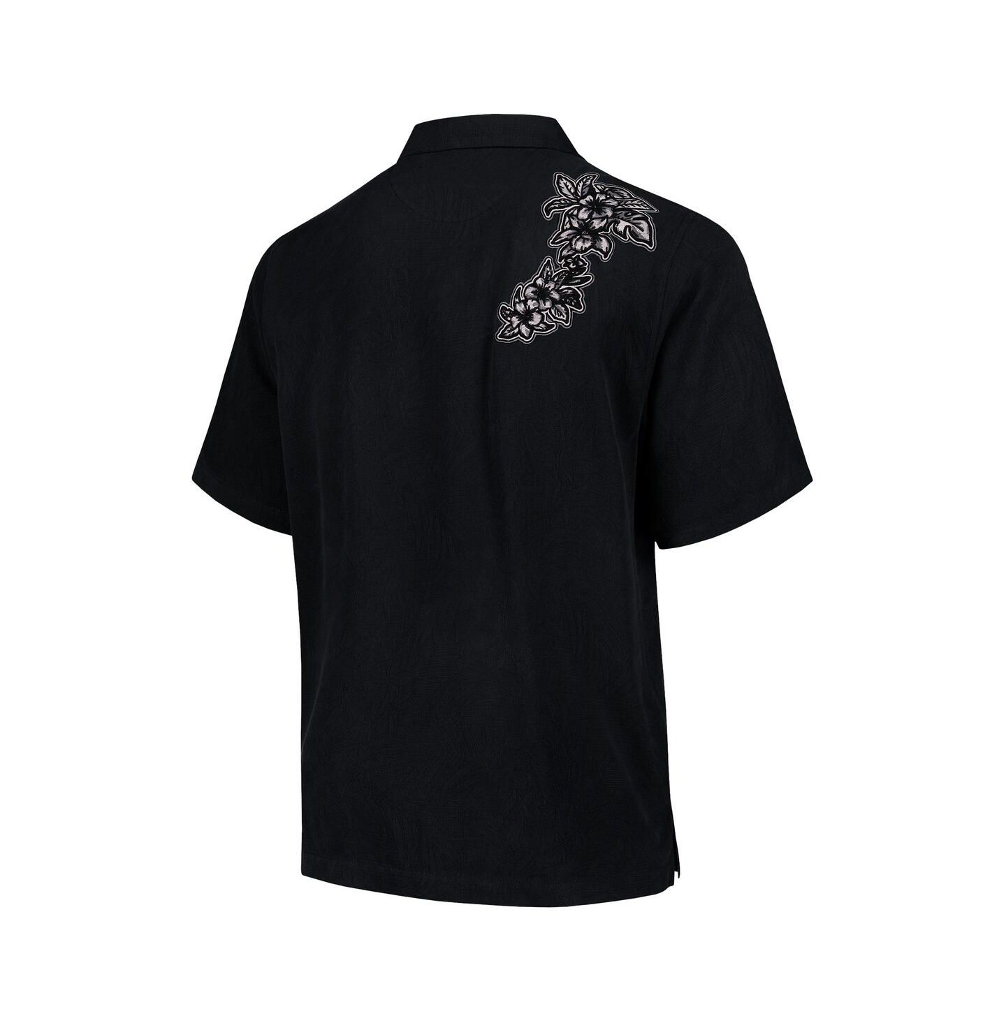 Мужская рубашка Tommy Bahama Black New York Jets Hibiscus Camp Button-Up — фото 2