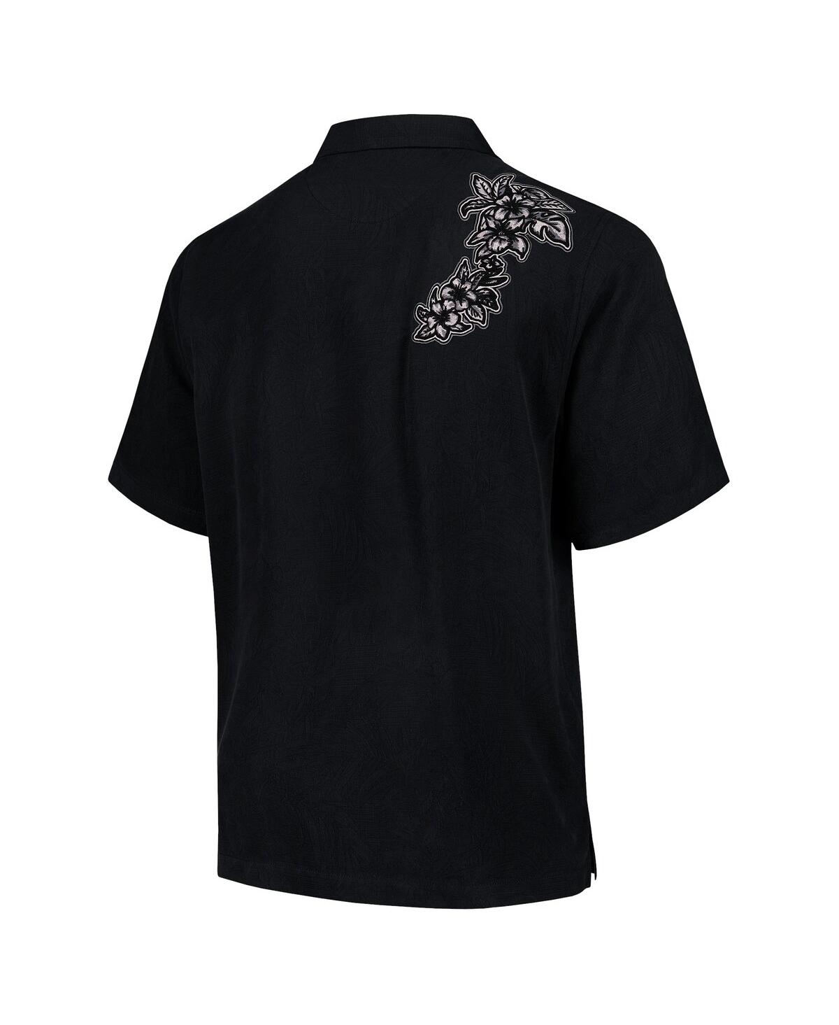 Tommy Bahama Men's Black New York Jets Hibiscus Camp Button-up Shirt In Black