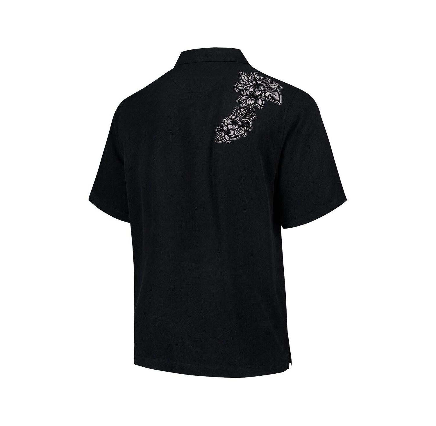 Men's Black New York Jets Hibiscus Camp Button-Up Shirt