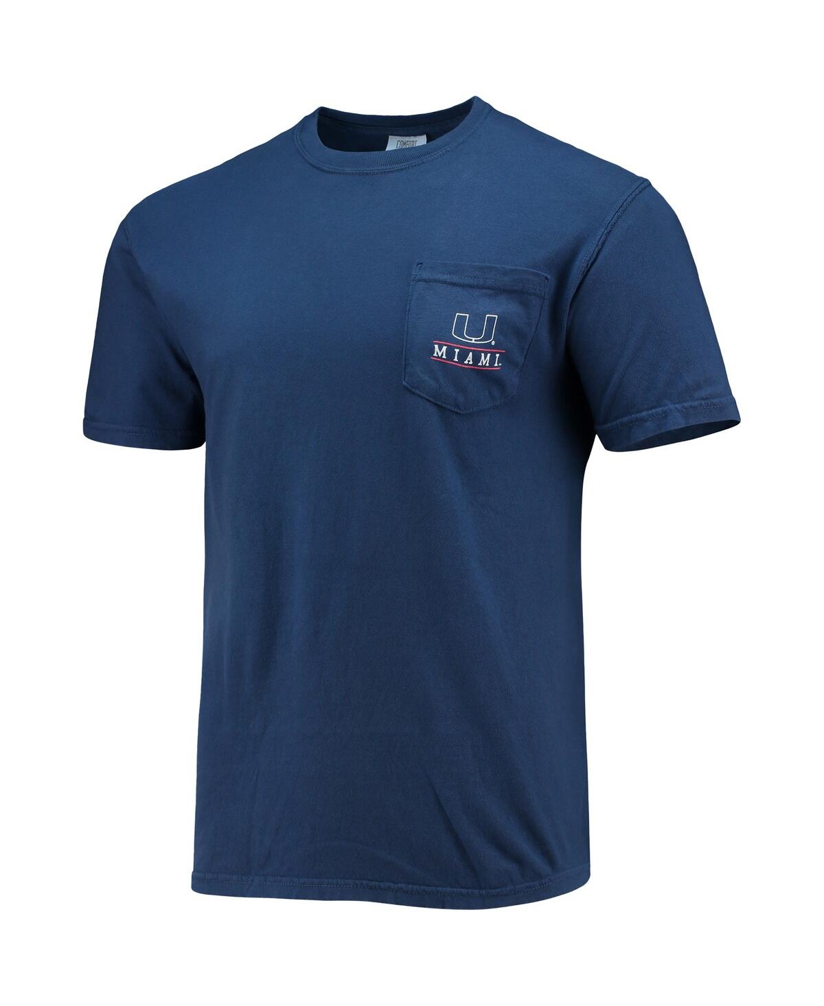 Image One Men's Navy Miami Hurricanes Campus Americana T-shirt In Navy