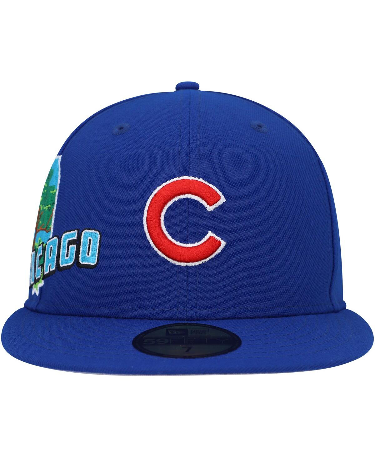 NEW ERA MEN'S ROYAL CHICAGO CUBS STATEVIEW 59FIFTY FITTED HAT 