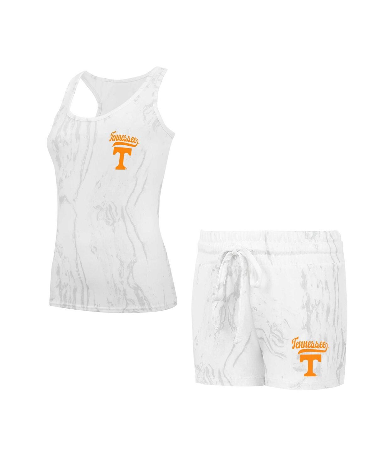 Shop Concepts Sport Women's Tennessee Volunteers Quartz Tank Top Shorts Set In Cream,gray