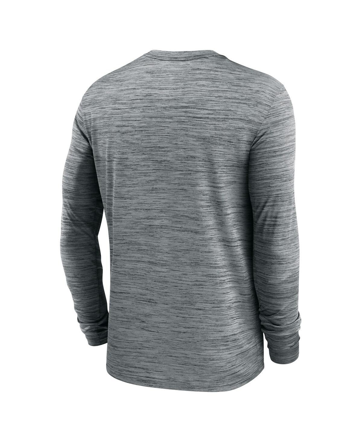 Nike Men'sGeorgia Bulldogs 2024 Sideline Velocity Performance Long Sleeve T-Shirt - Heather Gray
