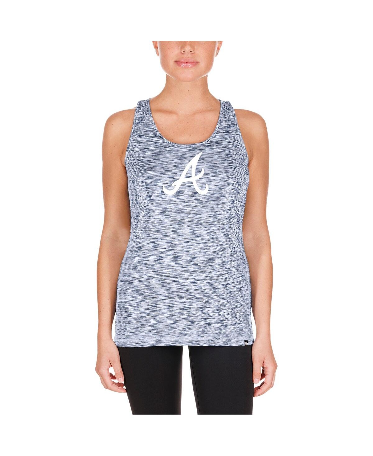 NEW ERA WOMEN'S NAVY ATLANTA BRAVES SPACE DYE KEYHOLE BACK TANK TOP 