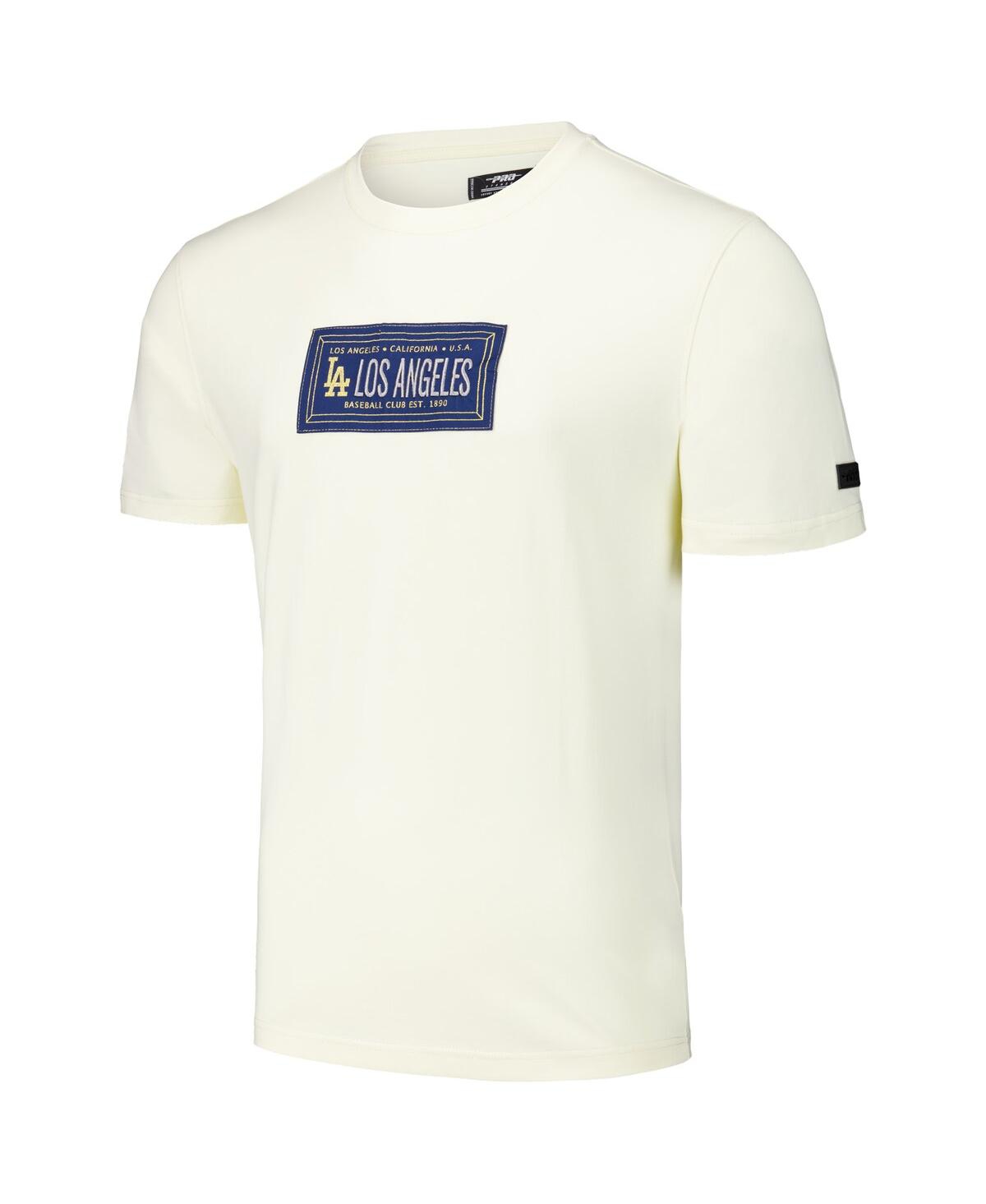 Pro Standard Men'sLos Angeles Dodgers Club Member Badge T-Shirt - Cream