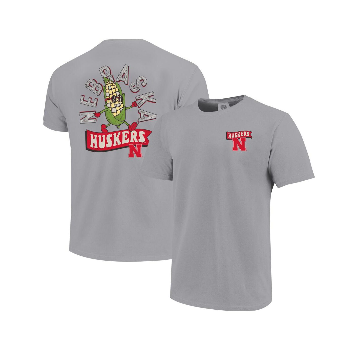 Big Boys and Girls Gray Nebraska Huskers Hyperlocal Comfort Colors T-Shirt