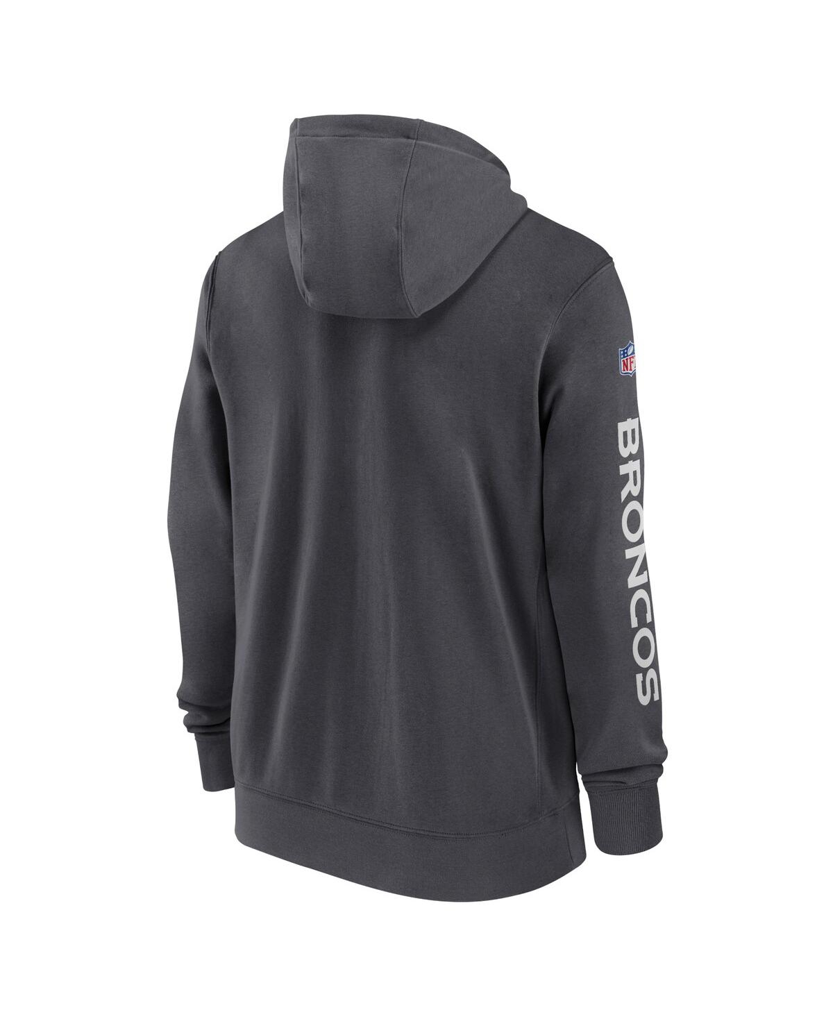 Nike Men'sDenver Broncos 2024 Sideline Club Full-Zip Hoodie - Anthracite