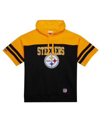 Men's Black Pittsburgh Steelers Off Field Vintage-like Logo Short Sleeve Pullover Hoodie