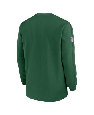 Men's Green New York Jets Alternate Logo Coach Long Sleeve Top