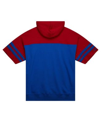 Men's Royal Buffalo Bills Off Field Vintage-like Logo Short Sleeve Pullover Hoodie