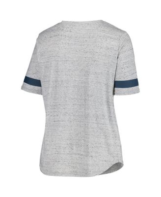 Women's Heather Gray Seattle Kraken Plus Size Lace-Up T-Shirt