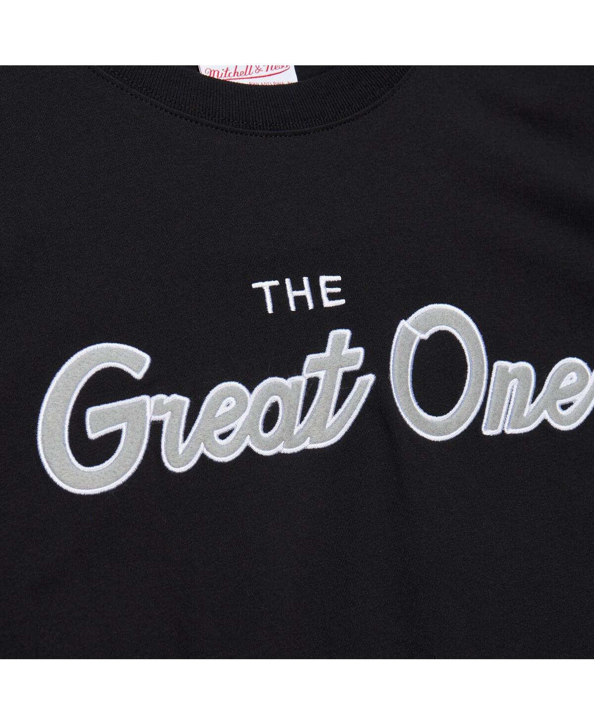 Mitchell & Ness Men's Wayne Gretzky Black Los Angeles Kings Premium Nickname Vintage Logo T-Shirt