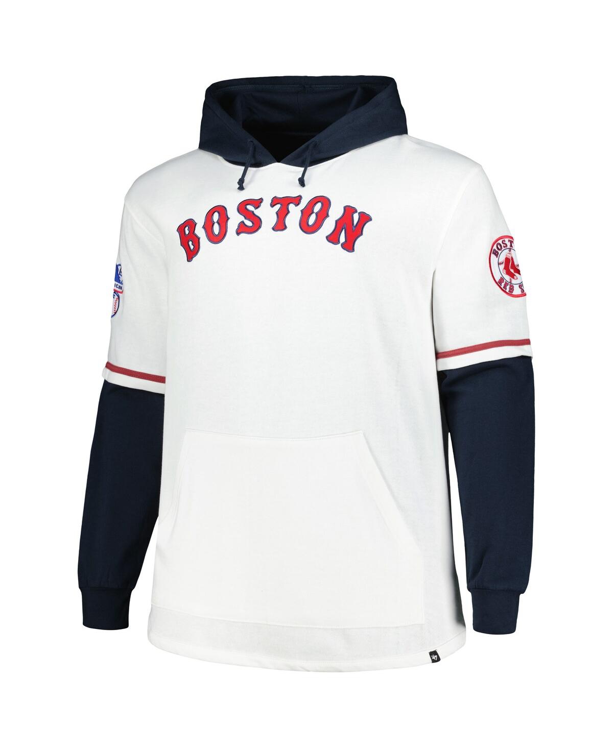 '47 Brand Men'sNavy Boston Red Sox Big Tall Trifecta Shortstop Pullover Hoodie - White, Navy
