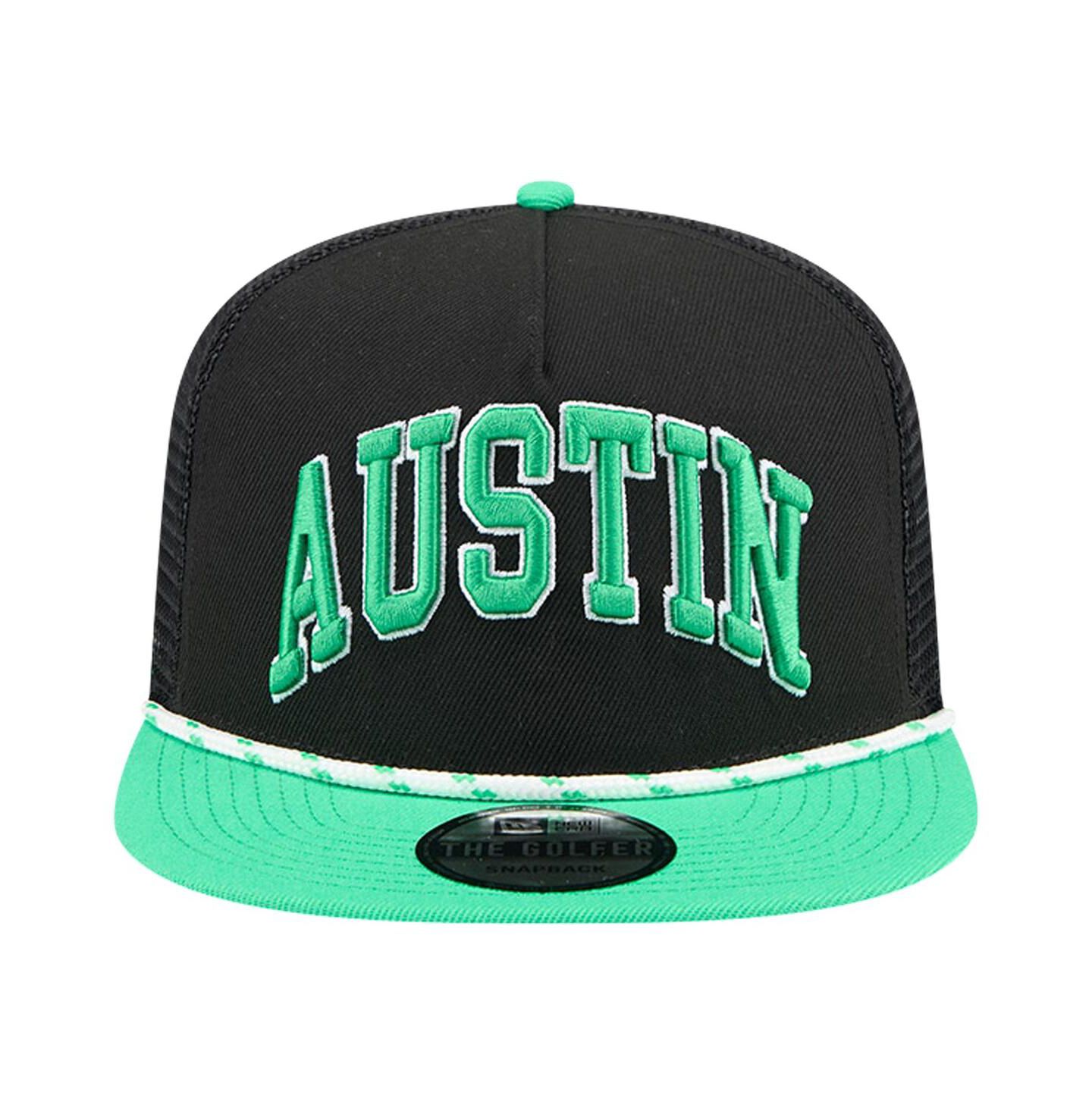 Мужская кепка New Era Black Austin FC Throwback Golfer Snapback Hat — фото 3