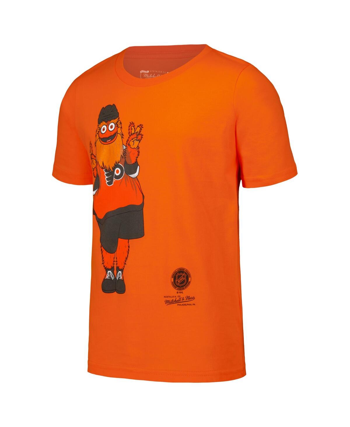 Mitchell & Ness Big Boys and GirlsPhiladelphia Flyers Gritty Peace Sign T-Shirt - Orange
